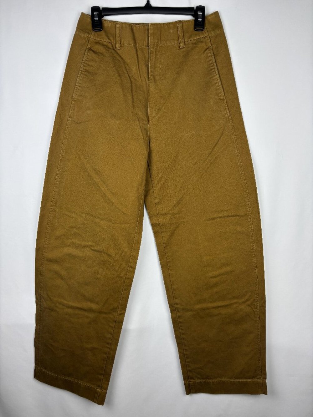 6 Uniqlo U Wide Fit Curve Pants Barrel Leg Wide Leg Pant Caramel Brown Cotton